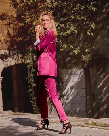 Urban Suit Jacket And Long-Suit Jacket and Pants-Nereide Asturias-S-Pants Raspberry-Urbanheer