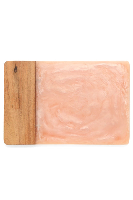 Pink Resin & Wood Cheese Board-Cheese Board-Tiramisu-12 x 8 x 0.6 in (30.5 x 20.3 x 1.5 cm)-Urbanheer