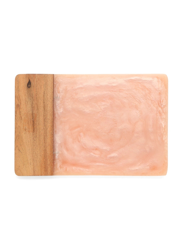 Pink Resin & Wood Cheese Board-Cheese Board-Tiramisu-12 x 8 x 0.6 in (30.5 x 20.3 x 1.5 cm)-Urbanheer