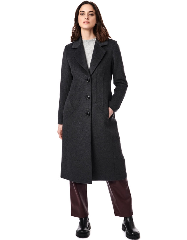 Tailored Wool Coat - Charcoal-Clothing - Women-Bernardo-Charcoal-XS-Urbanheer