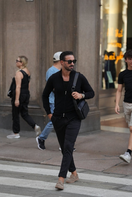 Black Zip Cardigan-Clothing - Men-Donato-S-Urbanheer