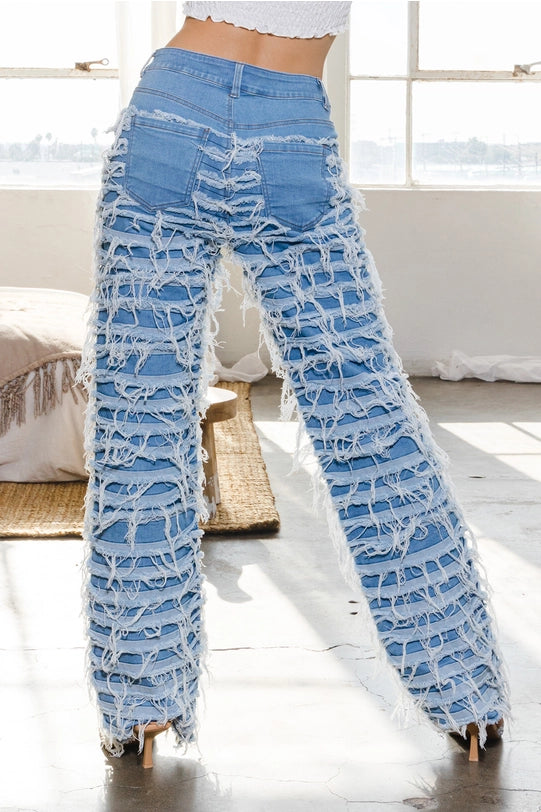 Pants - Destroyed Detailed Jeans-LABIJOU-Urbanheer
