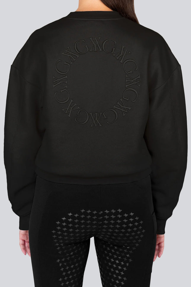 Embroidered Sweatshirt Black-Sweatshirt-Yagya-XS-Urbanheer