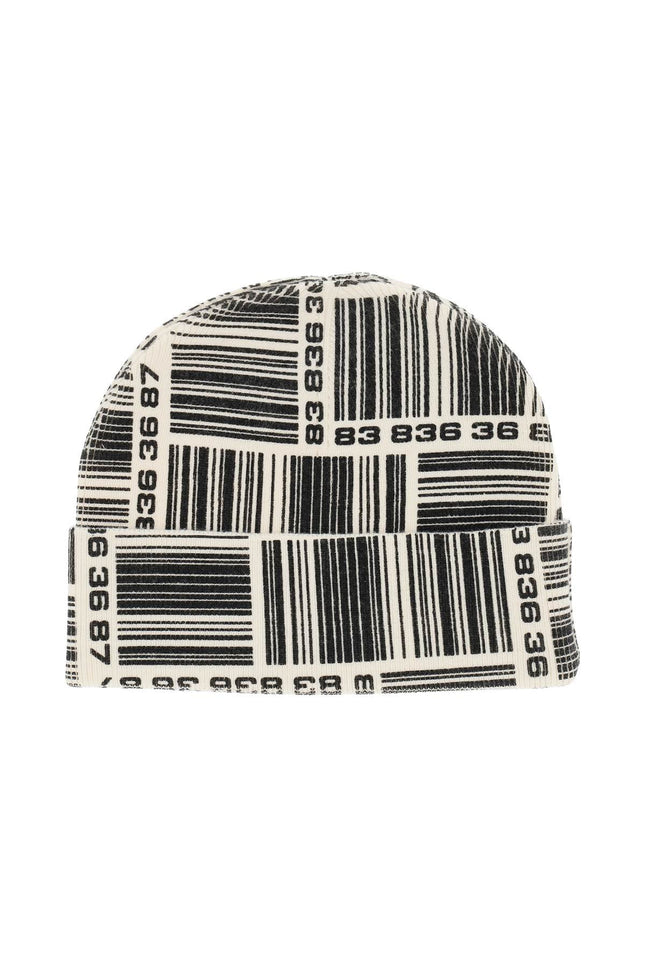barcode monogram beanie hat