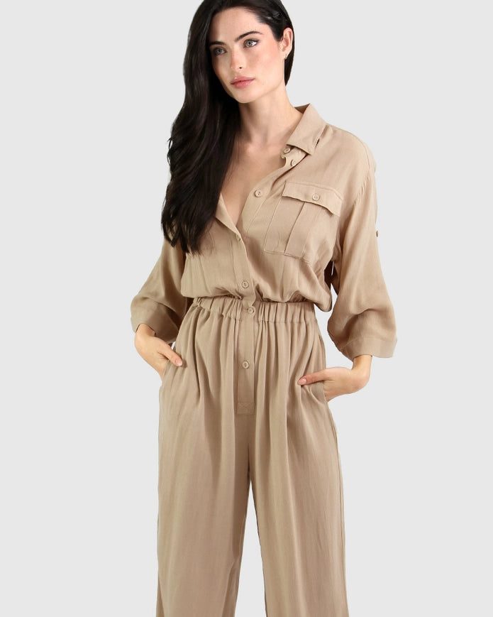 Art of Escape Jumpsuit - Latte-Jumpsuit-belle & bloom-S-Urbanheer