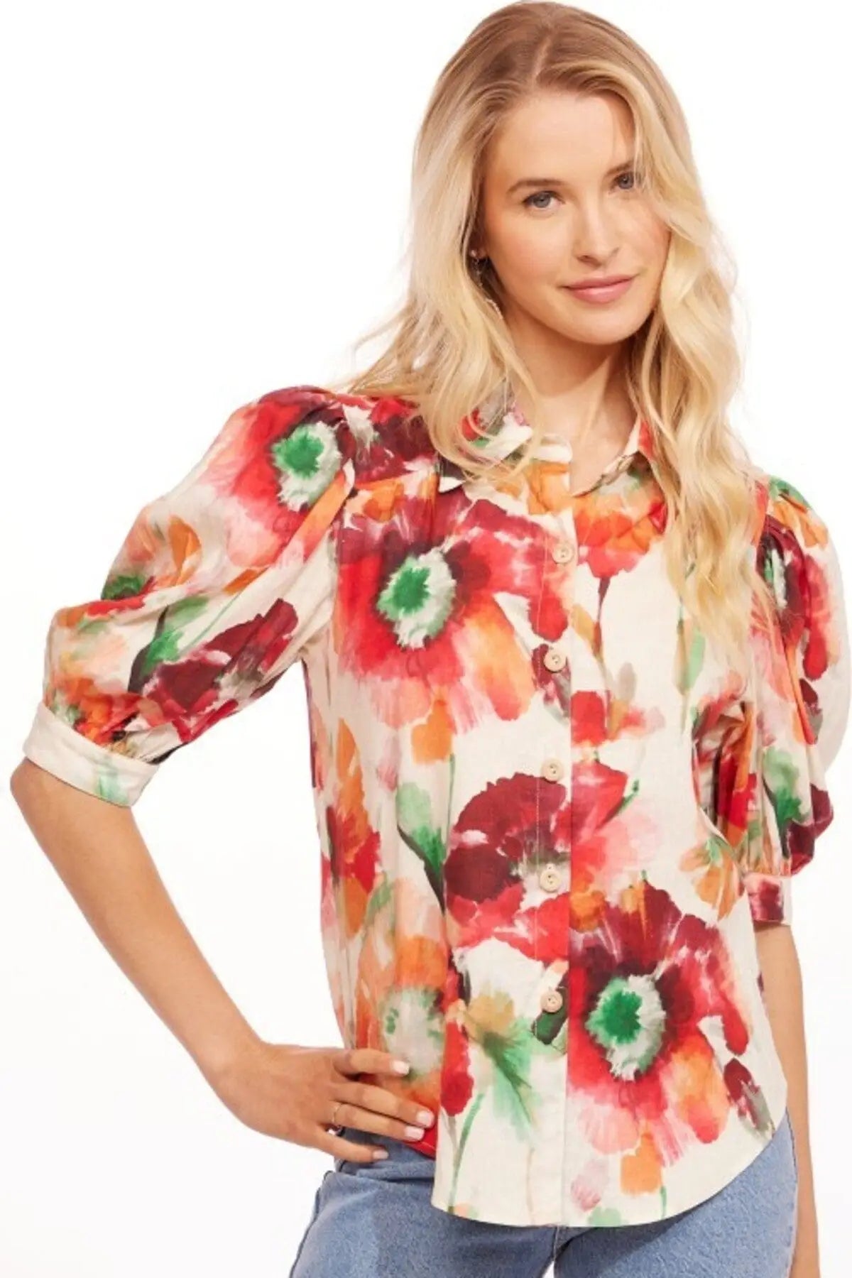 Palmira Top - Wild Poppies-Clothing - Women-Eva Franco-XXS-Urbanheer