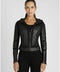 Hooded Mesh Genuine Leather Moto Jacket