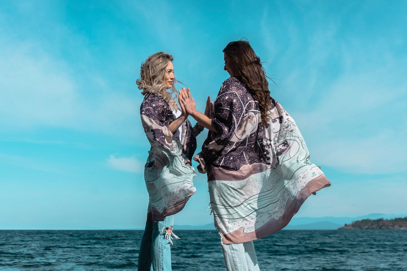 Moonstruck Starduster Bamboo Bohemian Kimono-Kimonos-Market of Stars-length 92cm-Urbanheer