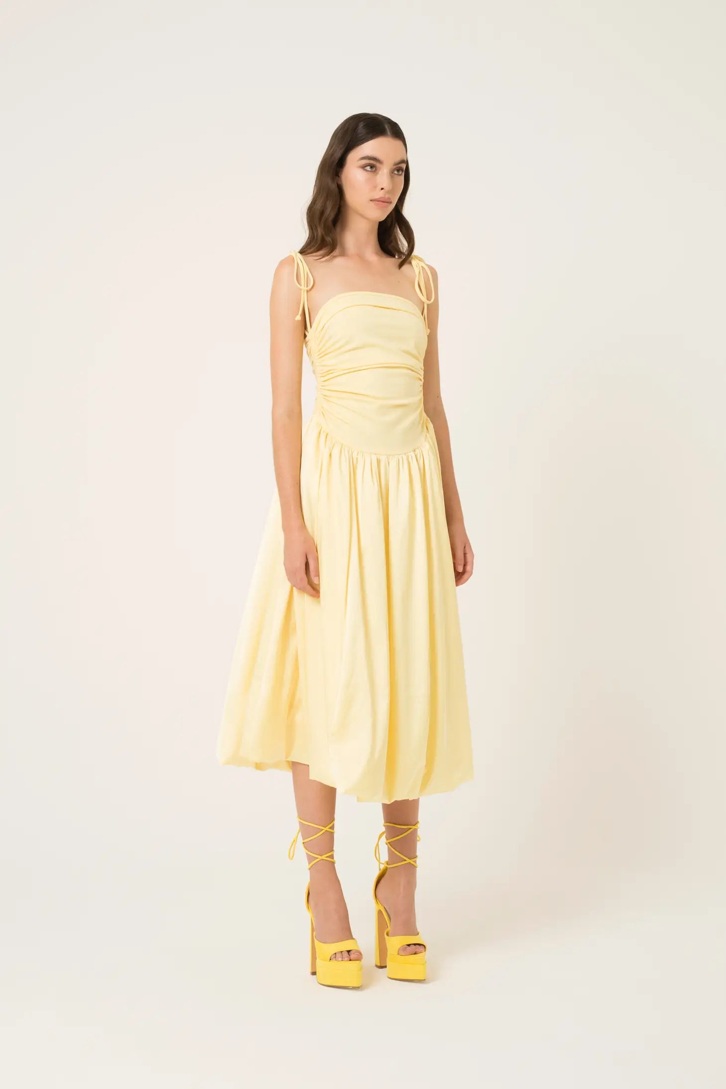 Alexa Puffball Dress-Clothing - Women-Amy Lynn-S-Yellow-Urbanheer