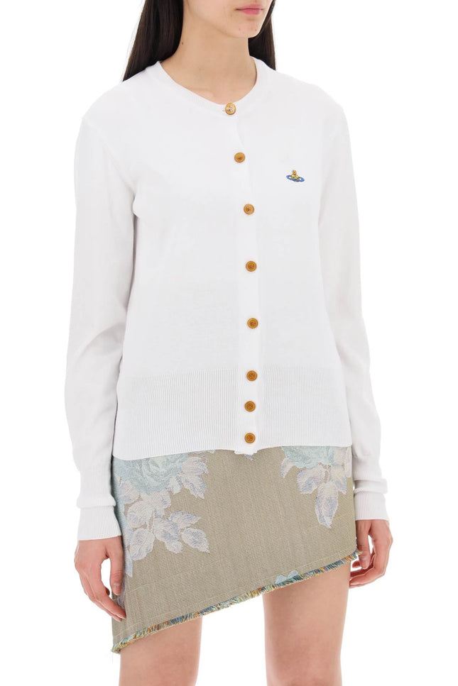 bea cardigan with logo embroidery - White