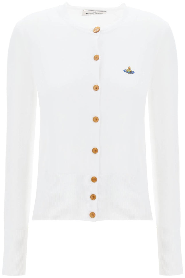 bea cardigan with logo embroidery - White