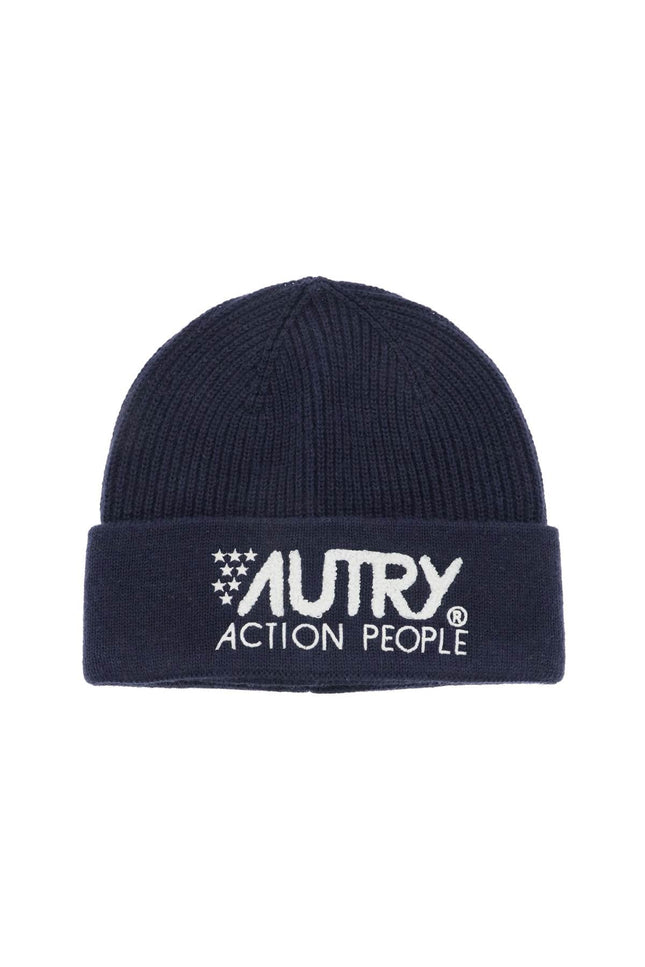 beanie hat with embroidered logo