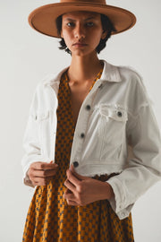 Cropped Denim Trucker Jacket in White-Shacket-Q2-White-L-Urbanheer