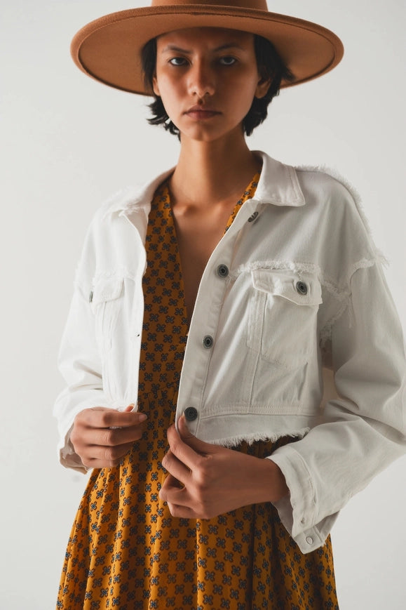 Cropped Denim Trucker Jacket in White-Shacket-Q2-White-L-Urbanheer