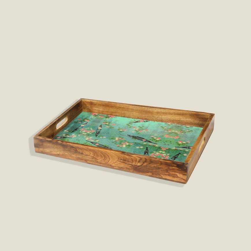 Lake Reverie Decorative Trays (Set of 3)-Decorative Trays-Tiramisu-Small 16 x 10 x2.35-Urbanheer