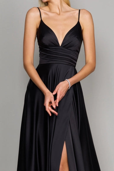 Spaghetti Strap Prom Long Formal Gown Wholesale-Dylan & Davids-4-Black-Urbanheer