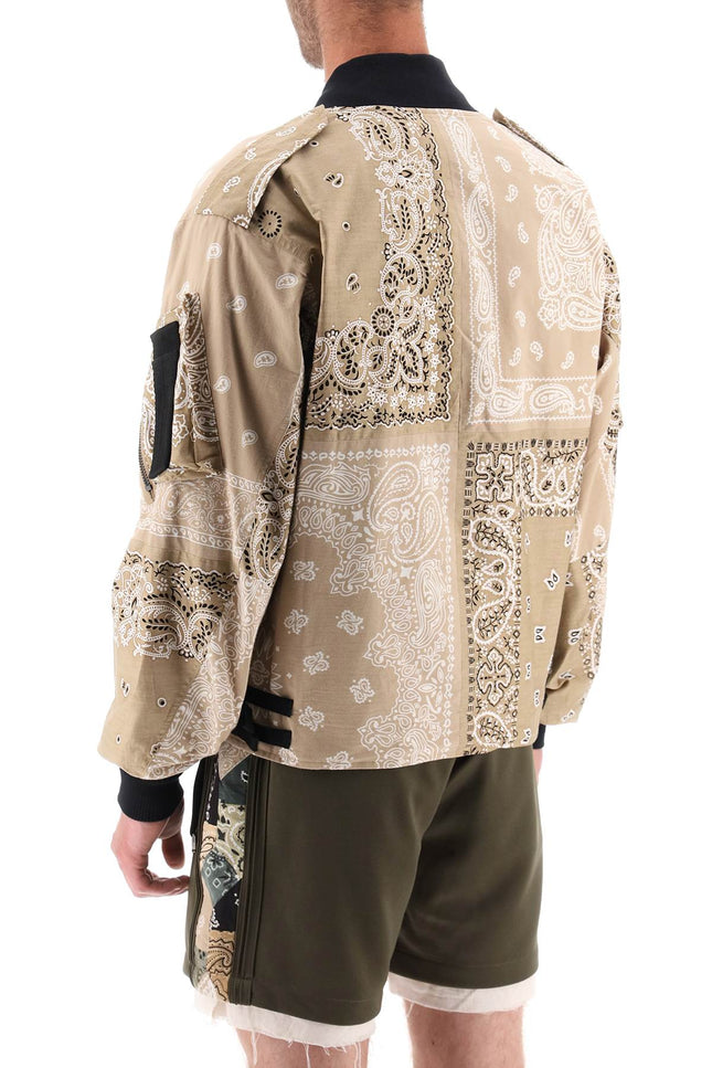 bomber jacket with bandana motif