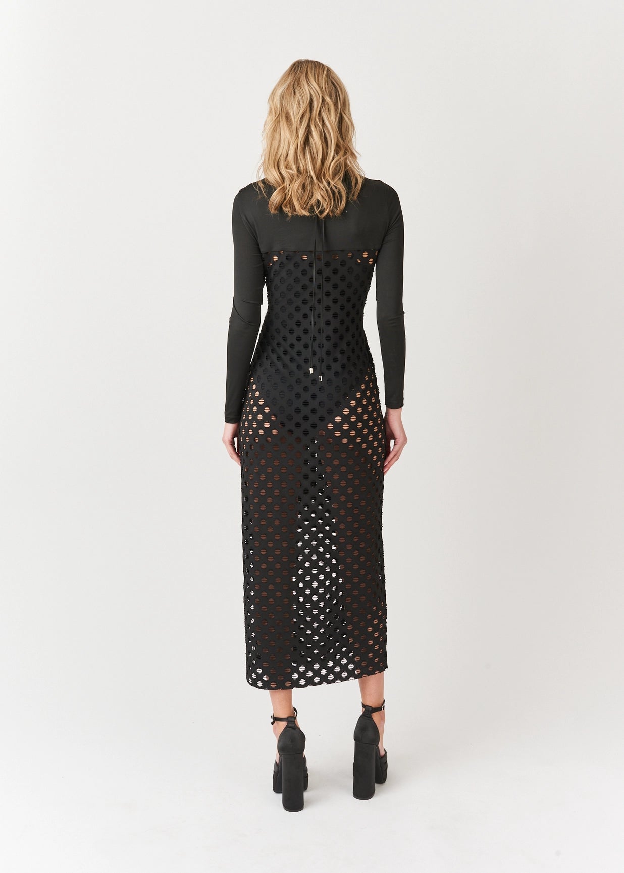 Simone Long Sleeve Halter Neck Maxi Dress-Clothing - Women-Amy Lynn-S-Black-Urbanheer