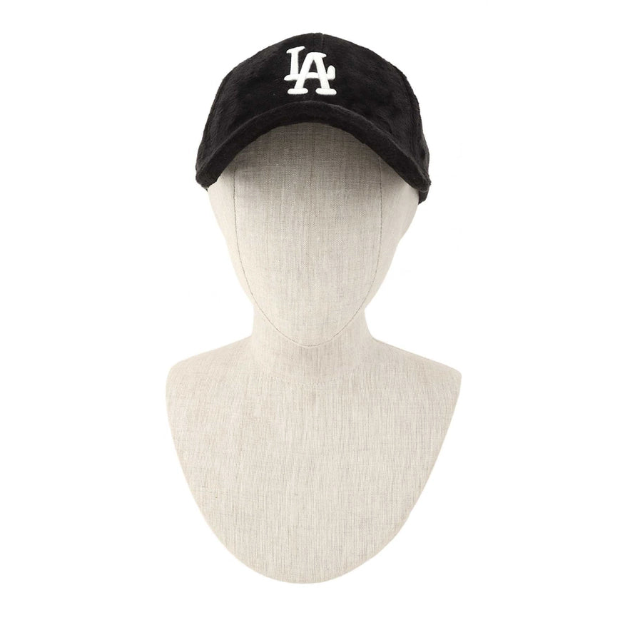 La Embroidery Fur Baseball Cap-Caps-Pink Irene Wholesale-Black-Urbanheer