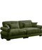 Olive Green Velvet Loveseat Sofa with Cloud Cushions & Bolster Armrests