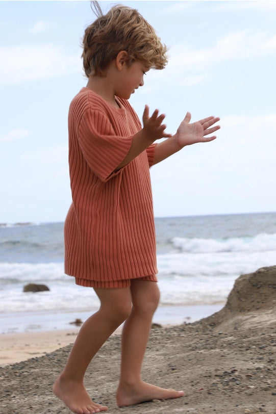 Mini Rib Knit Tee (Ginger)-Tee-All Fenix-3-6M-Urbanheer