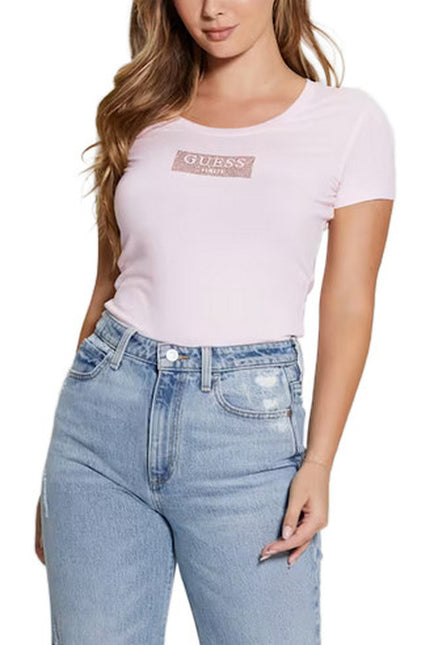 Guess Women T-Shirt-Clothing T-shirts-Guess-pink-XS-Urbanheer