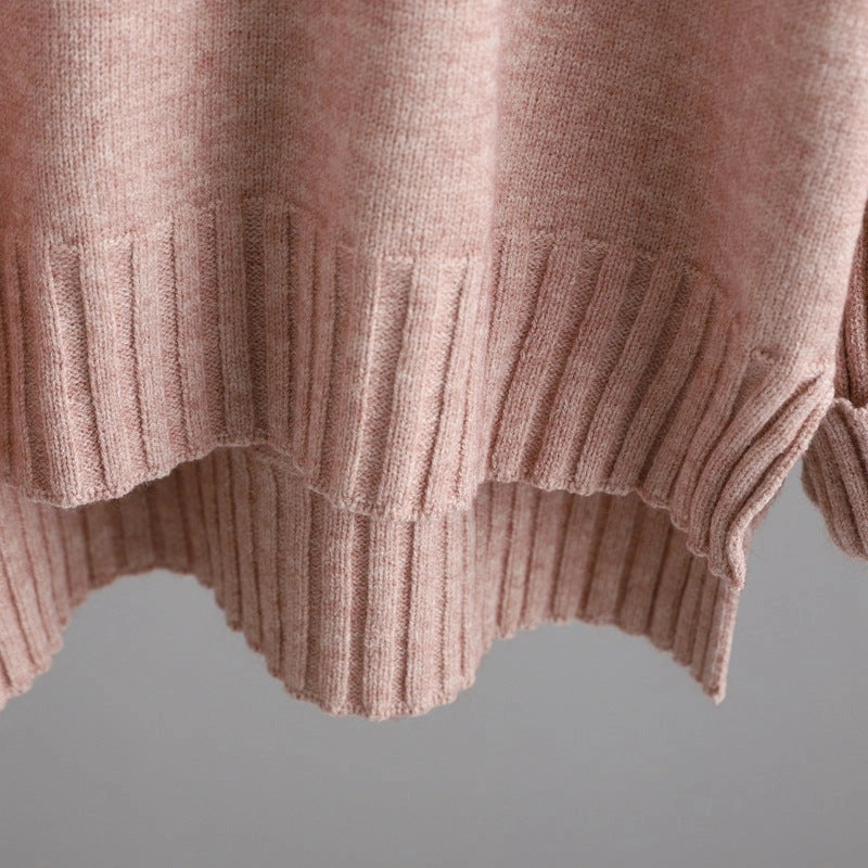 Trendy Semi-High Collar Sweater and Pant-Sets-Blak Wardrob-One Size-Pink-Urbanheer