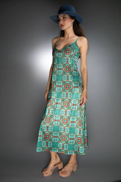 Teal/Orange- Satin Slip Dress-Nuvula-XS-Urbanheer