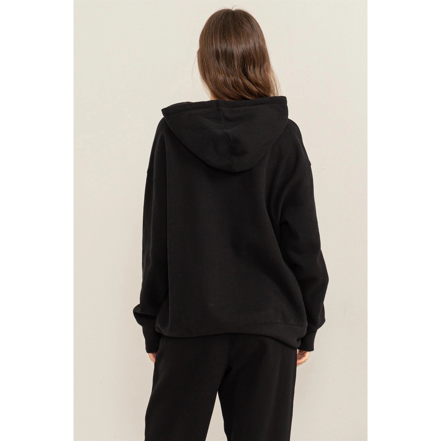 Weekend Chiller Drop Shoulder Oversized Hoodie - Black-Clothing - Women-Street 360-Black-S-Urbanheer