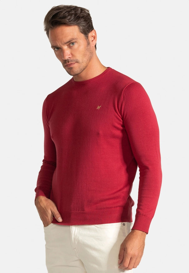 Burgundy Round Neck Sweater-Sweater-Williot-S-Urbanheer