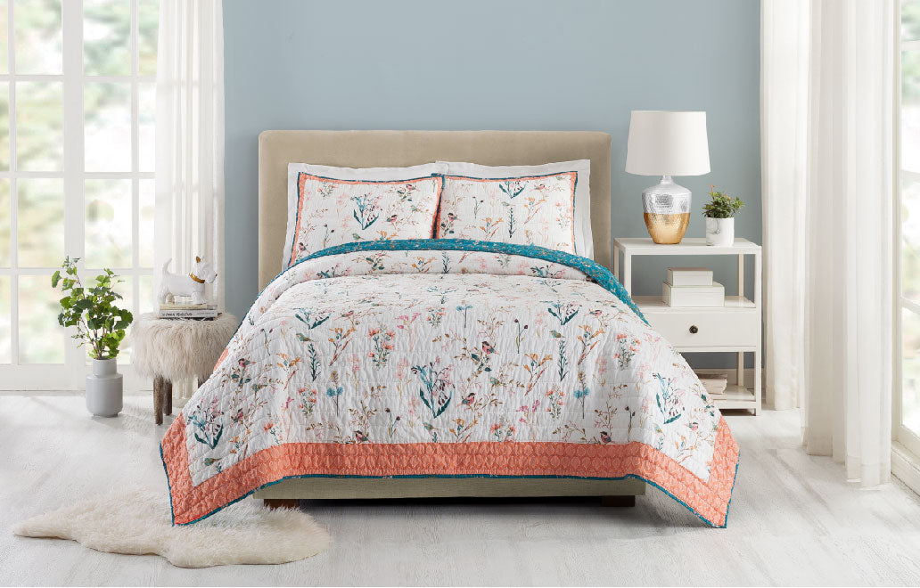 English Garden Sham/Quilt Set By Makers Collective-Peking Handicraft-Full Queen-Urbanheer