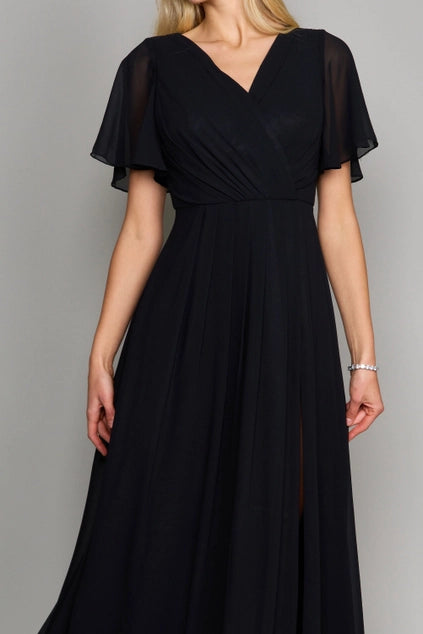 Dylan & Davids Short Sleeve Long Formal Dress-Dylan & Davids-Navy-L-Urbanheer