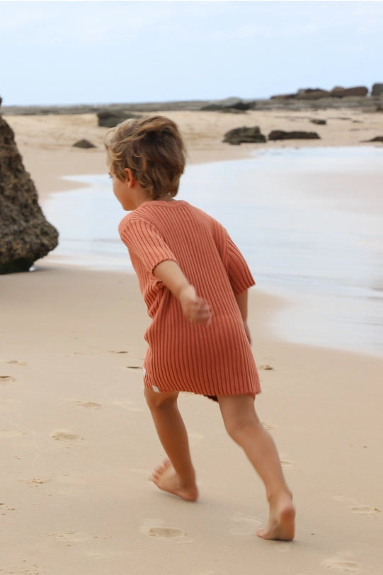 Mini Rib Knit Tee (Ginger)-Tee-All Fenix-3-6M-Urbanheer