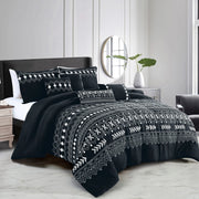 Southwestern Black Aztec Comforter Set-Linen Mart-King-Urbanheer