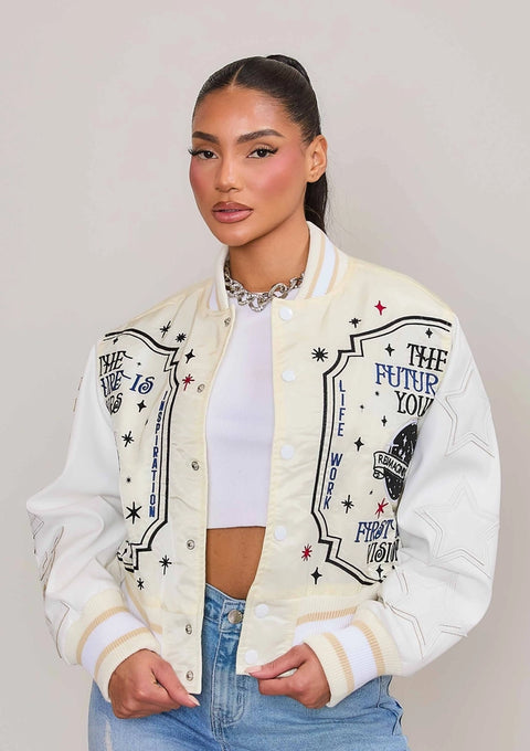 The Future Is Yours Varsity Jacket-Jacket-Vibrant M.i.U-S-Urbanheer