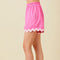 Wavy Trim Cotton Shorts Pink-Shorts-Baevely by Wellmade USA-Pink-S-Urbanheer
