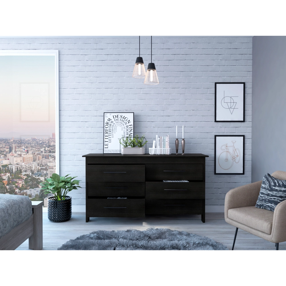 Luxor Six Drawer Double Dresser-Furniture > Cabinets & Storage > Chest of drawers-FM FURNITURE-light oak-Urbanheer