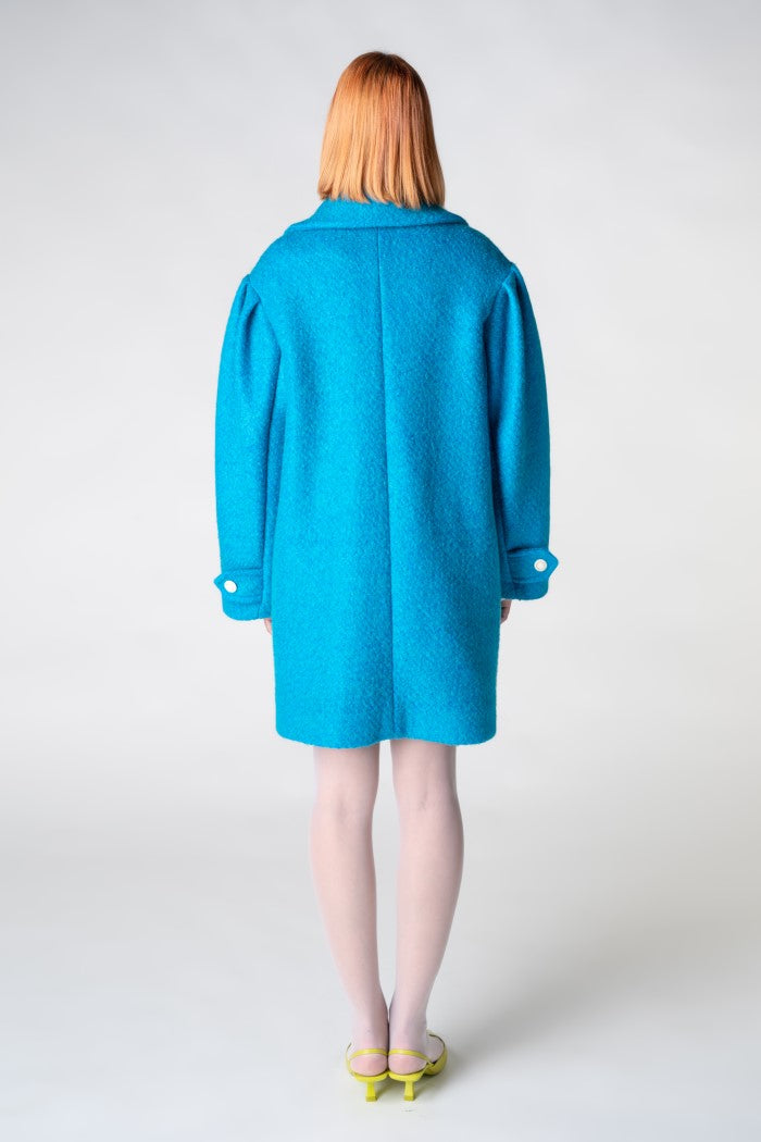 Light Blue Bouclè Oversize Coat-Clothing - Women-Nicole Baratta-One Size-Urbanheer