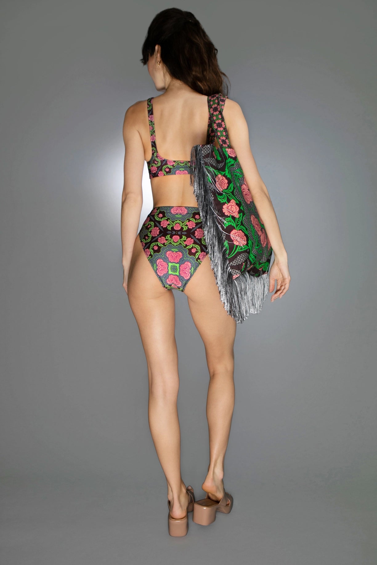 Multi-Hued Double-Layered Floral Roses Burgundy Pink Bikini-Nuvula-XS-Urbanheer