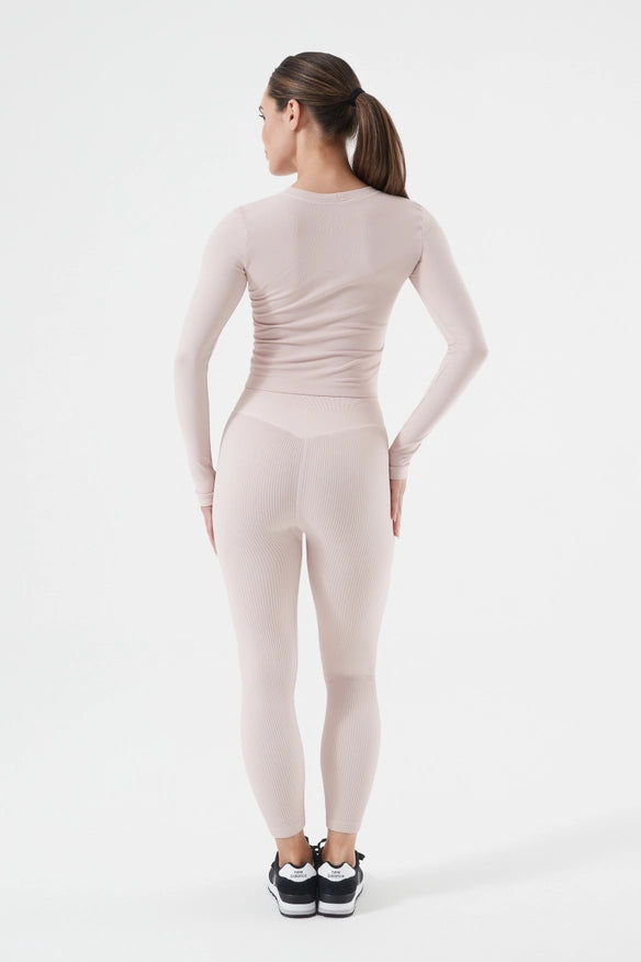 Rib Seamless Longsleeve Blush-Long Sleeve Tops-Nux Active-S-Urbanheer