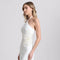 Flower Embellished Cut-Out Halter Dress White/White Flower-Dress-Avec Les Filles-4-Urbanheer