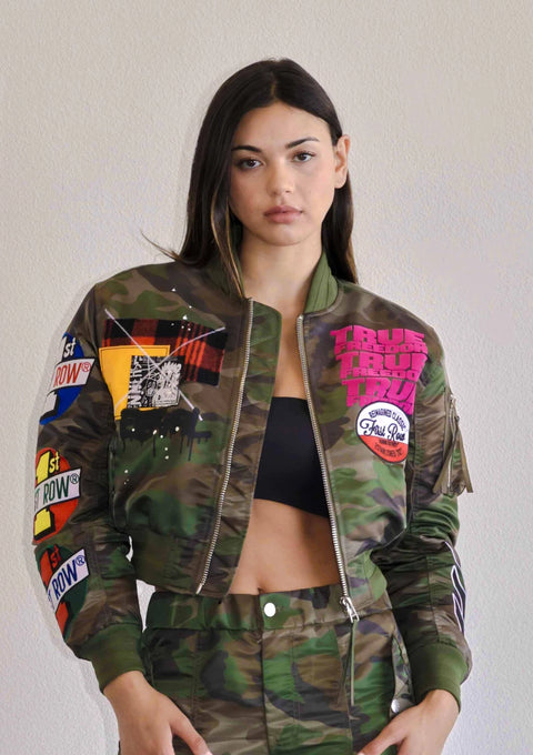 True Freedom Multi Patches MA-1 Jacket Wood Camo
