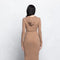 Ribbed Zip Up Maxi Dress w/ Hoodie-Hoodie-No Vacancy-S-Heather Grey-Urbanheer