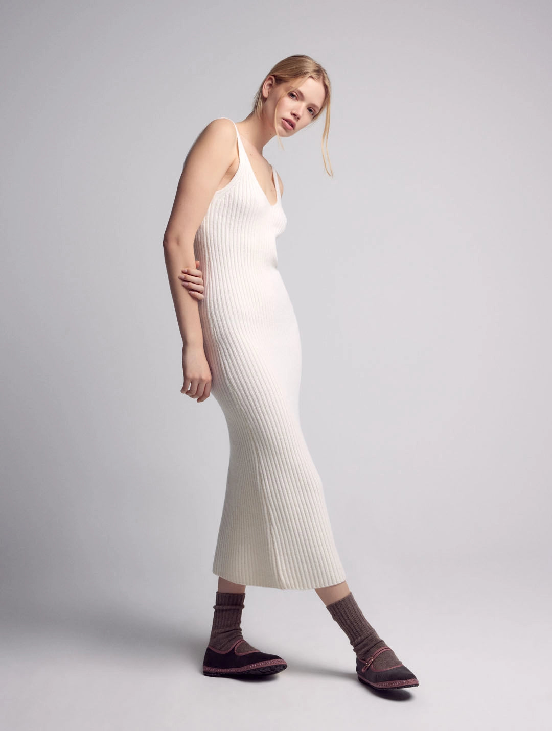 Gala Cashmere Knitted Dress-Clothing - Women-Leap Concept-White-XS-Urbanheer