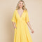 Culture Code Backless Plunge Half Sleeve Tiered Dress-Street 360-LEMONADE-S-Urbanheer
