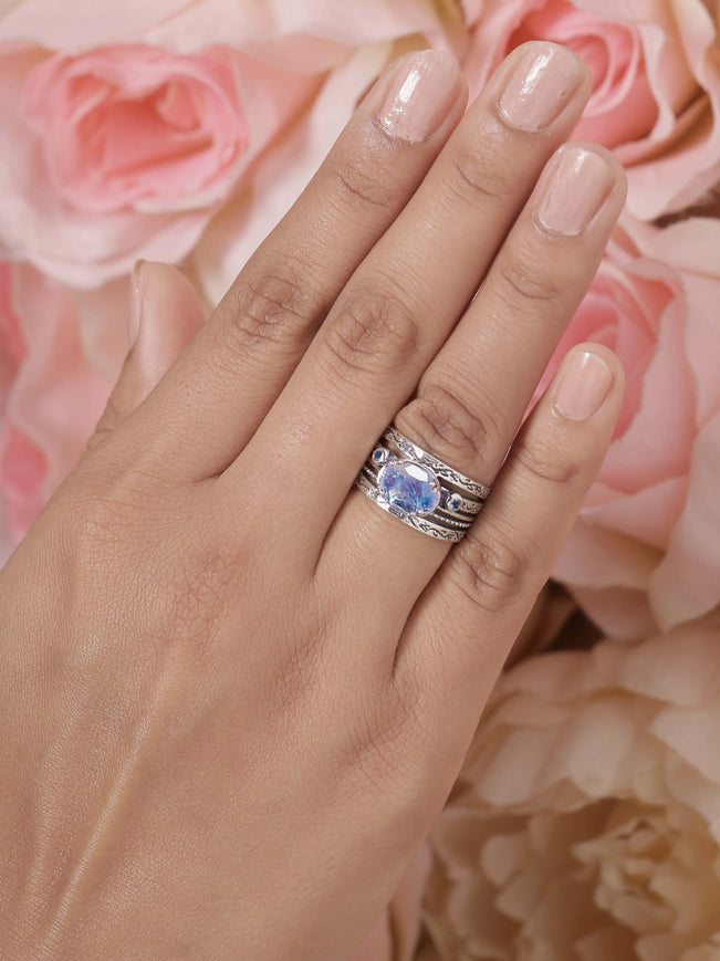 Moonstone London Blue Topaz 925 Sterling Silver Antique Ring-Ring-Tiramisu-7-Urbanheer