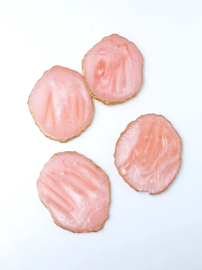 Pink Resin Coaster Set of 4-Coaster-Tiramisu-4 x 4 x 0.3 in (10.2 x 10.2 x 0.6 cm)-Urbanheer