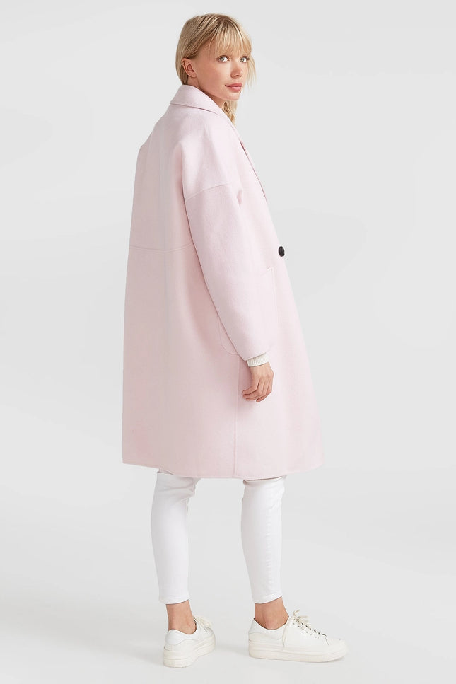 Publisher Double-Breasted Wool Blend Coat - Pale Pink-Clothing - Women-Belle & Bloom-Urbanheer