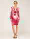 Tailored Striped Knit Dress-Clothing - Women-Tantra-One Size-Urbanheer