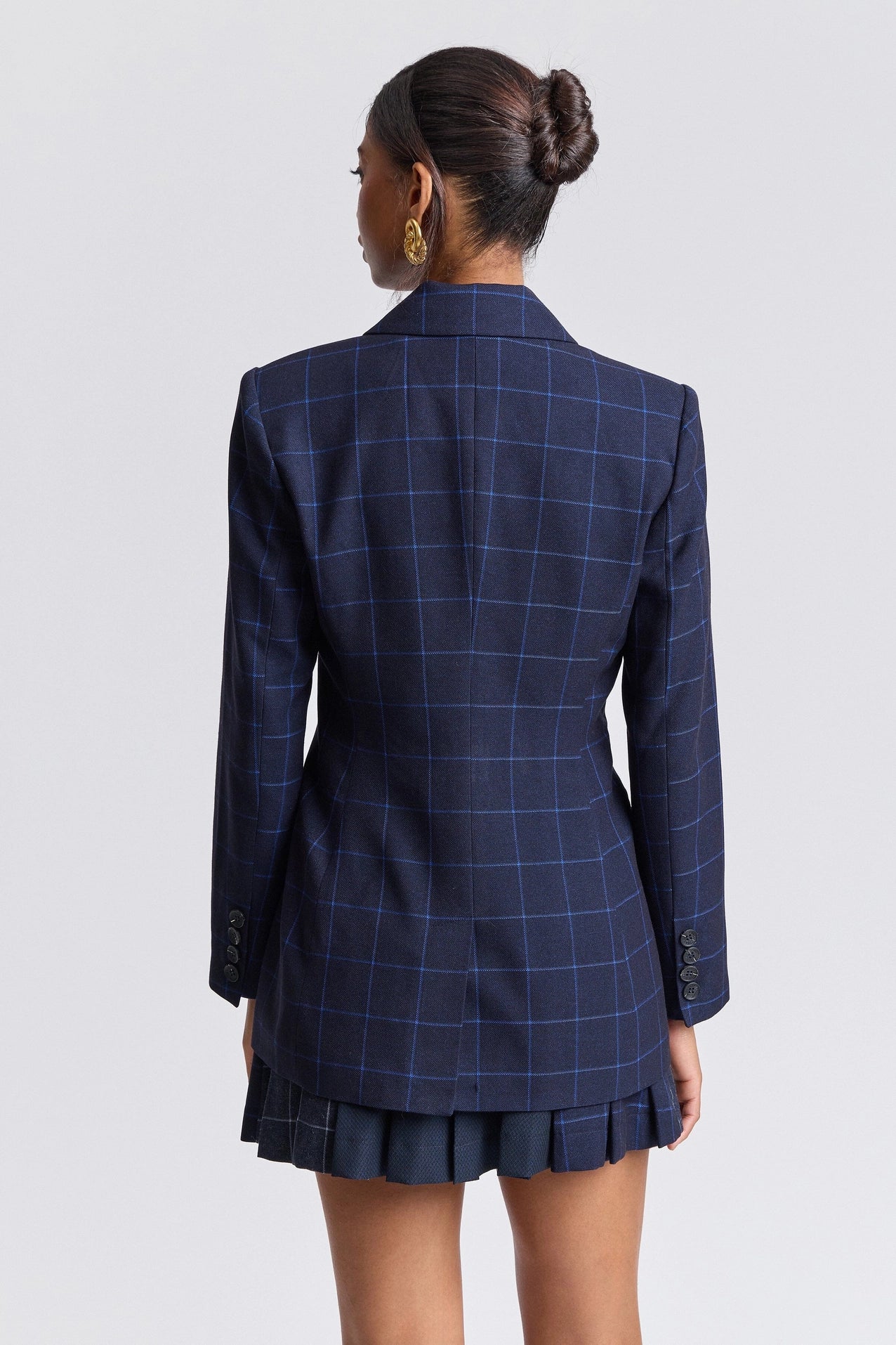 Windowpane Hourglass Tailored Blazer